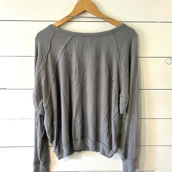 Free People We The Free Women's Santa Clara Thermal Top Light Gray Small - Picture 4 of 6